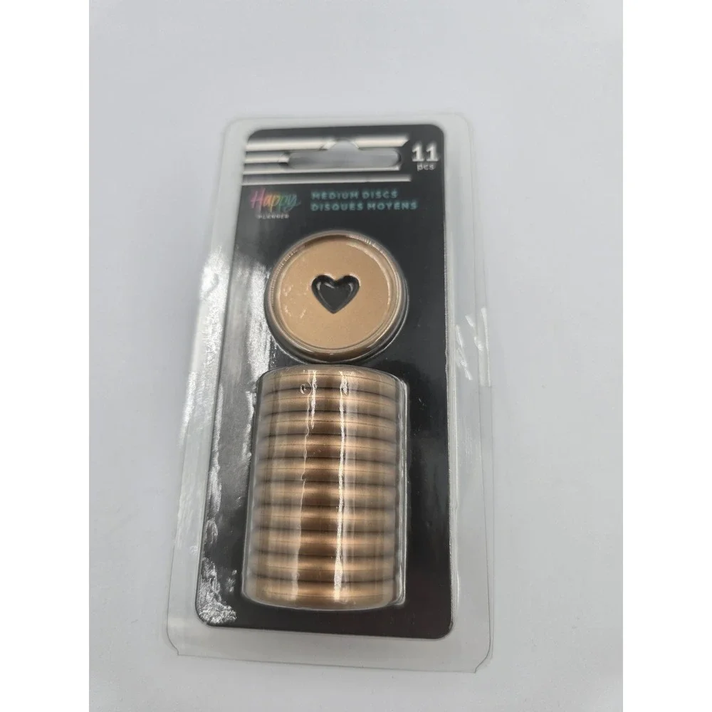 The Happy Planner Medium Metal‎ Discs Rose Gold 1.25 Inch 11 Count Heart Center